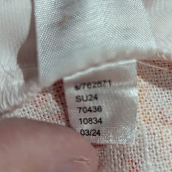 LOFT The Peyton Bermuda Shorts Linen Blend Baked Gold White Orange Size 8 NWOT - Picture 15 of 15